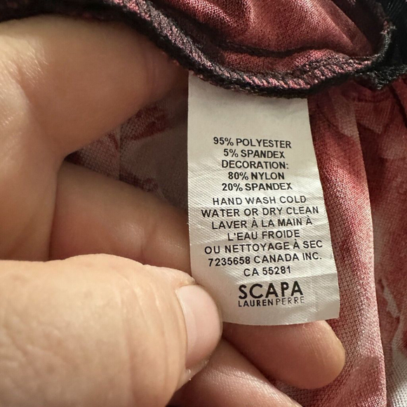 Scapa Lauren Perre Asymmetrical Mesh Net Floral Sheer Artsy Party Top Size XL - Picture 7 of 7